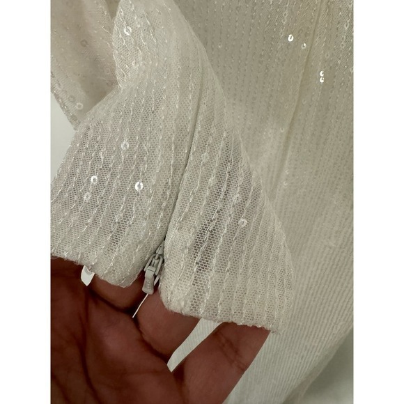 Mac Duggal Size 2 $398 NWT Sequin Wrap High Low Long Sleeve Wrap Gown - Picture 8 of 11